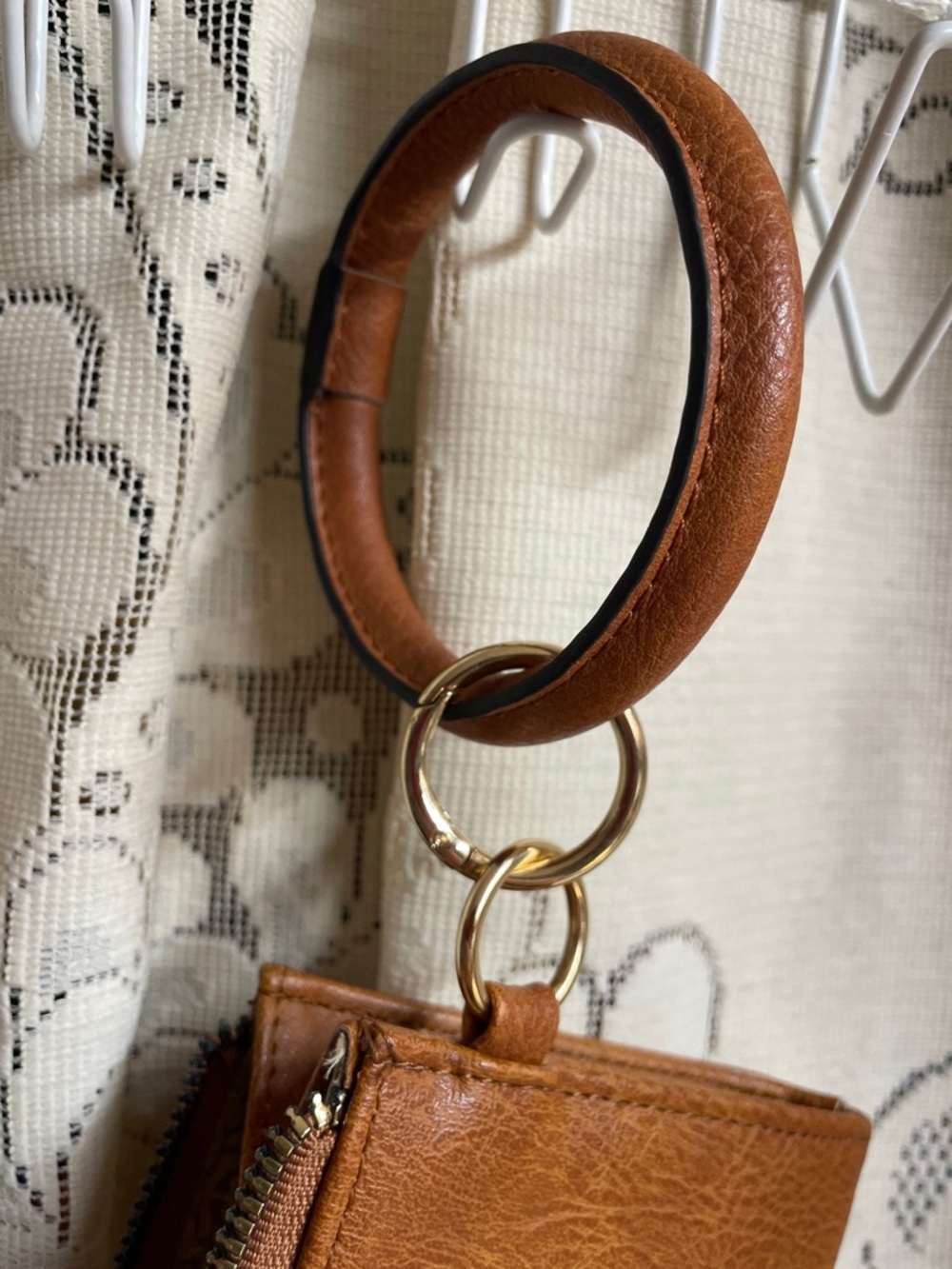 French Connection Black Sequin Round Crossbody & Brown Wristlet - Picture 5 of 9